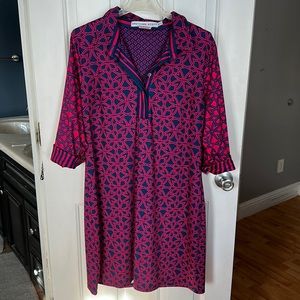XL Gretchen Scott dress. Navy & fuchsia.